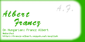 albert francz business card